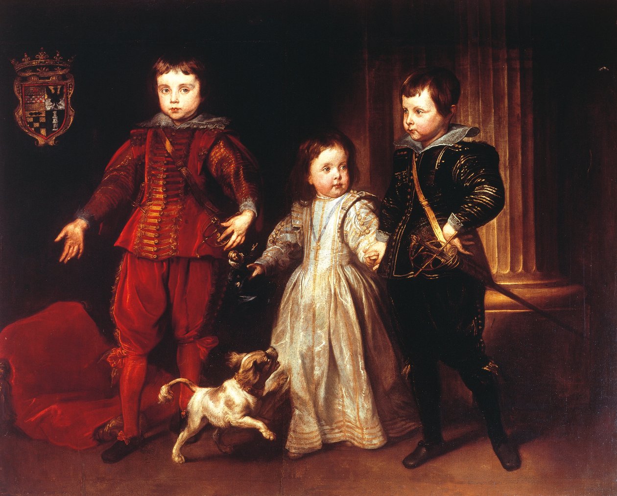 Tři děti se psem, Anthony van Dyck (1599-1641) od Anthony van Dyck