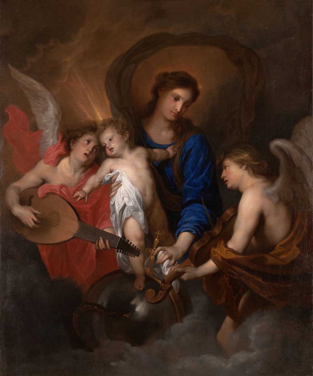 Panna s dítětem a andělé hrající na hudební nástroje od Anthony van Dyck