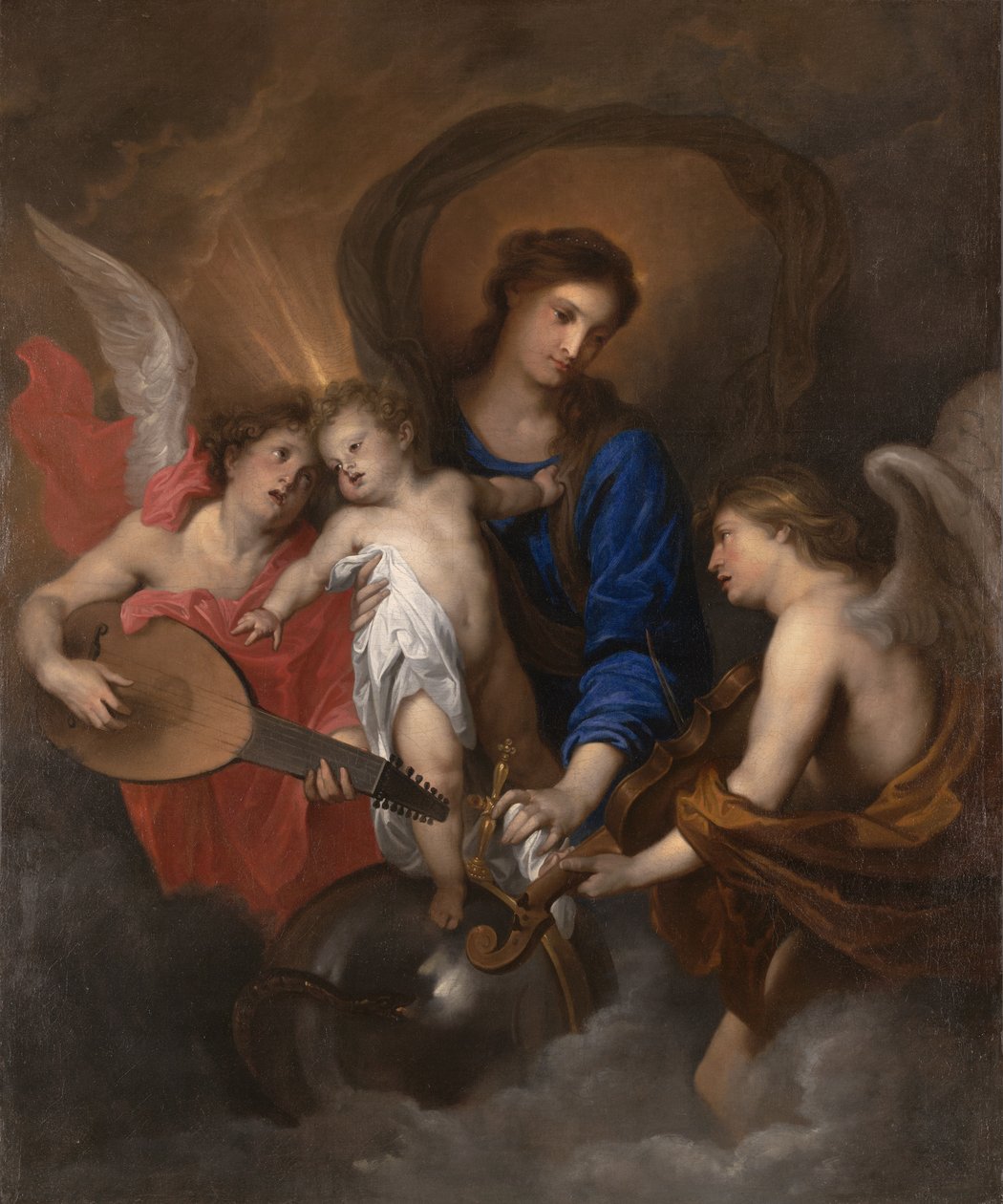 Panna a dítě s anděly tvořícími hudbu, kolem roku 1630 od Anthony van Dyck