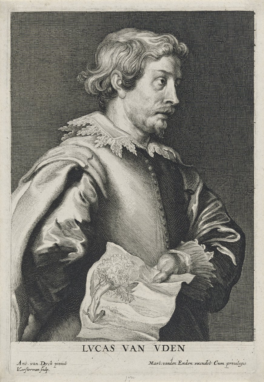 Lucas van Uden, 1630-1640 lept Lucuse Vorstermana (1595-1675) (lept s rytinou na položený papír) od Anthony van after Dyck