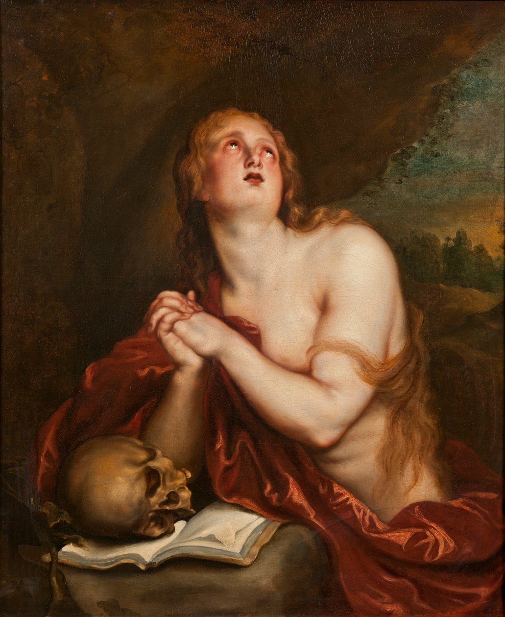 Kající se svatá Marie Magdaléna, asi 1630-40 od Anthony van workshop of Dyck