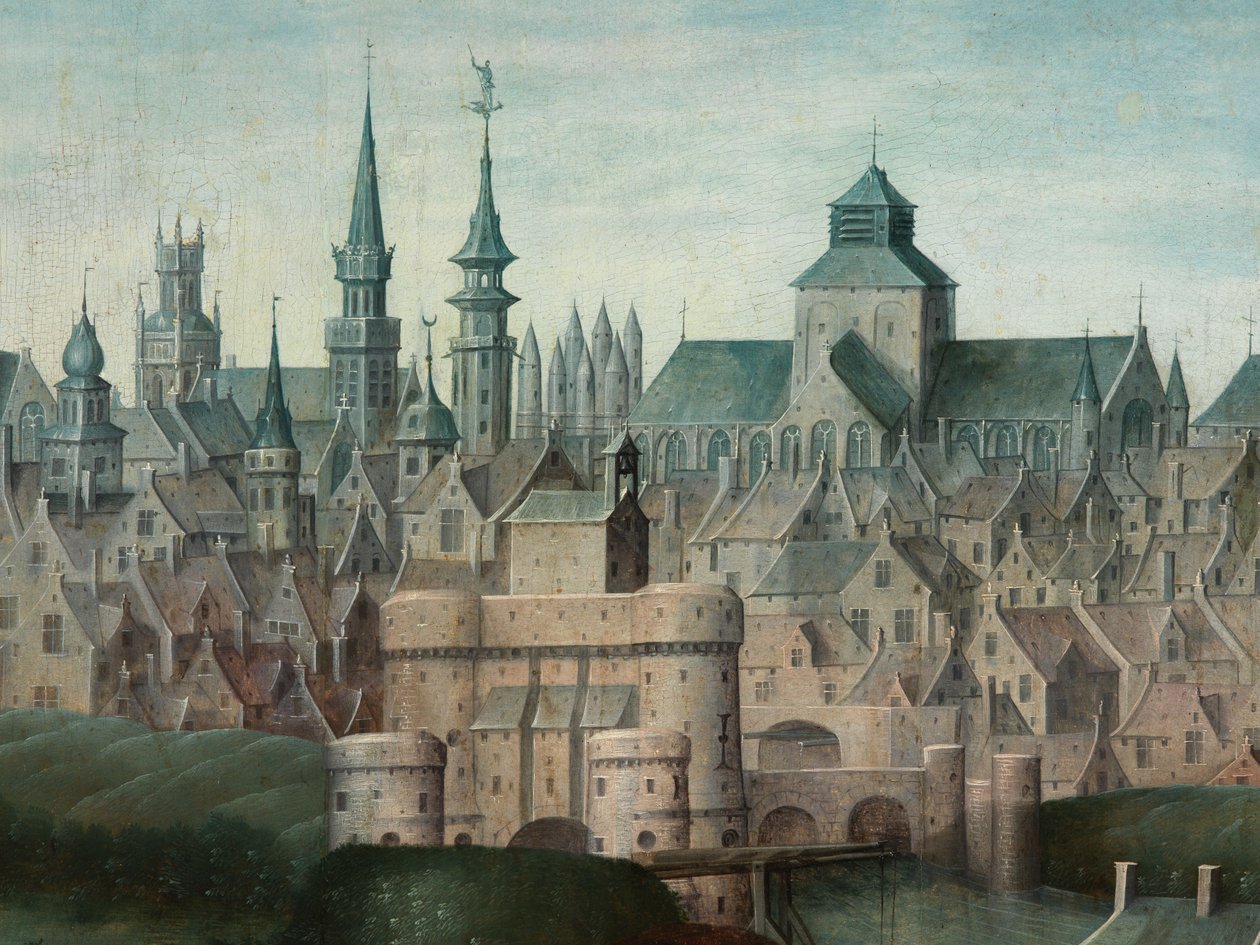 Detail portrétu Juana Parda II a jeho manželek Anny Ingenieulandtové a Marie Anchemantové od Anthuenis (1536 1613) Claeissins or Claeissens