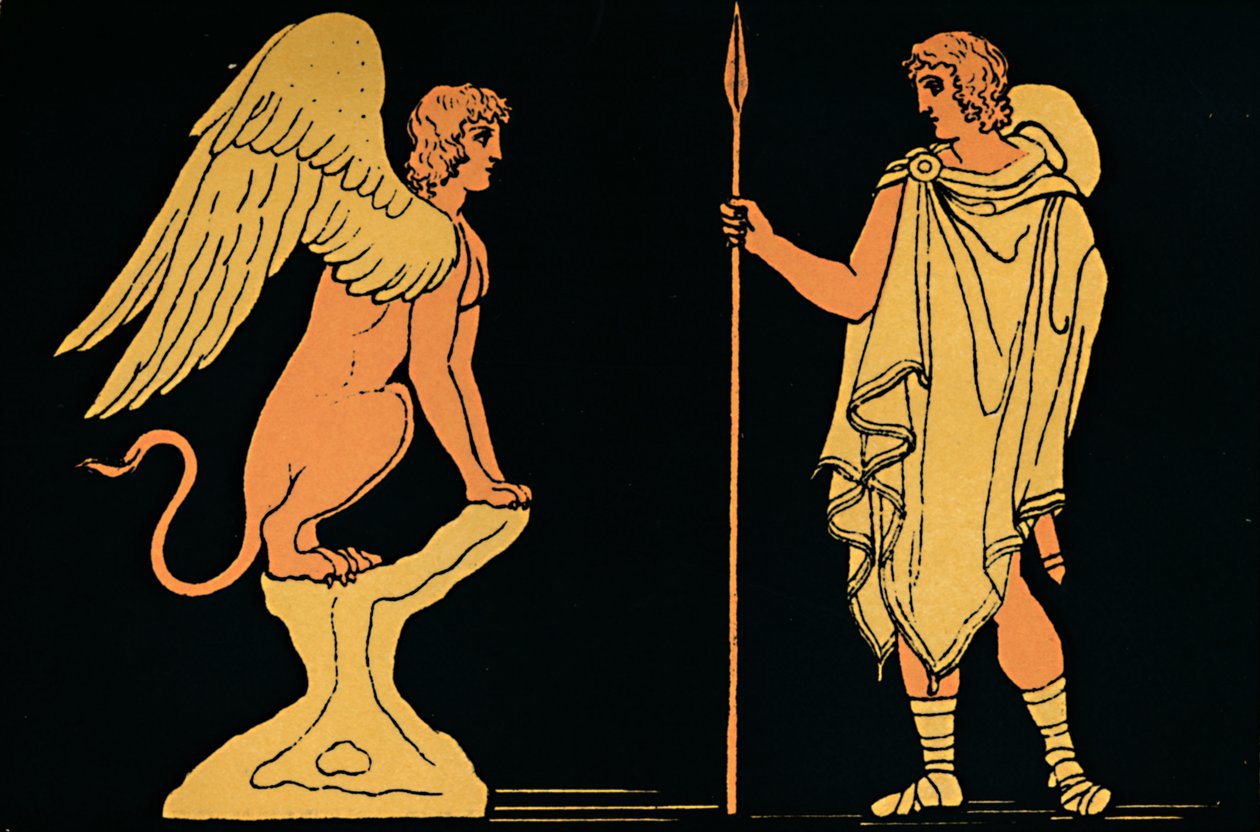 „Oidipus a Sfinga“, 1880 od Antique