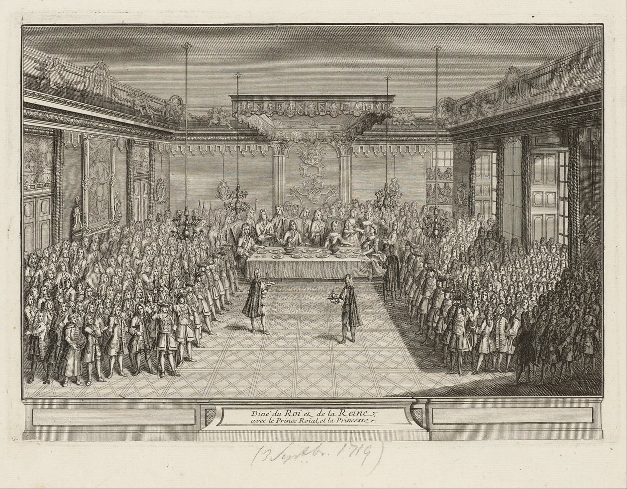 Exhibiční banket v rohové průvodní síni v drážďanském paláci dne 3. září 1719 od Francois Antoine Aveline