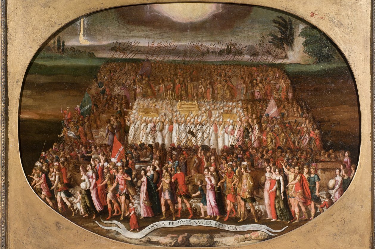 Exodus dvanácti kmenů Izraele s archou úmluvy od Antoine Caron