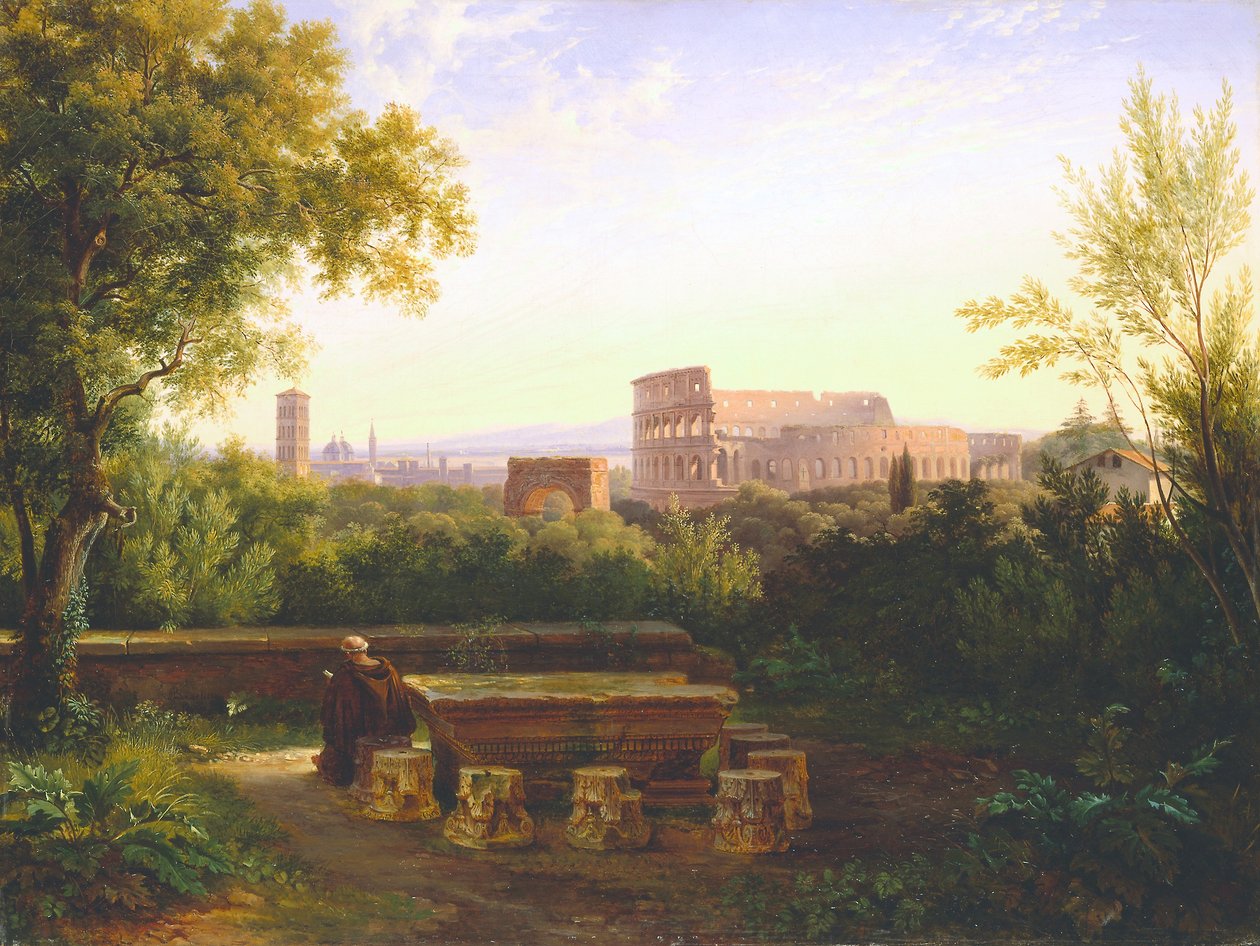 Pohled na Koloseum z Orti Farnesiani, 1833 od Antoine Fèlix Boisselier