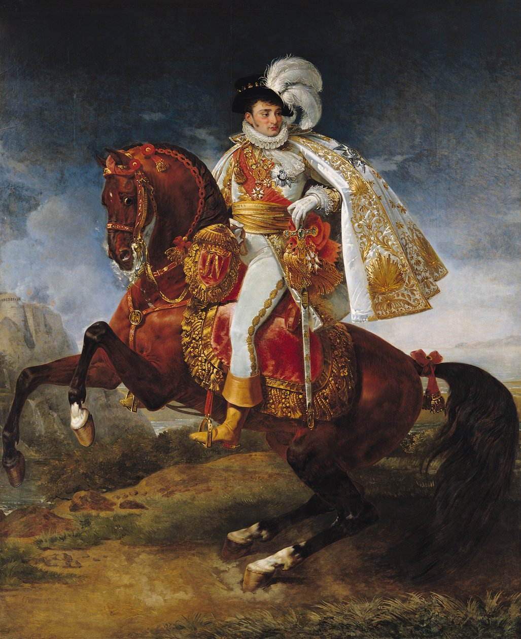 Jezdecký portrét Jerome Bonaparte (1784-1860) 1808 od Antoine Jean Gros