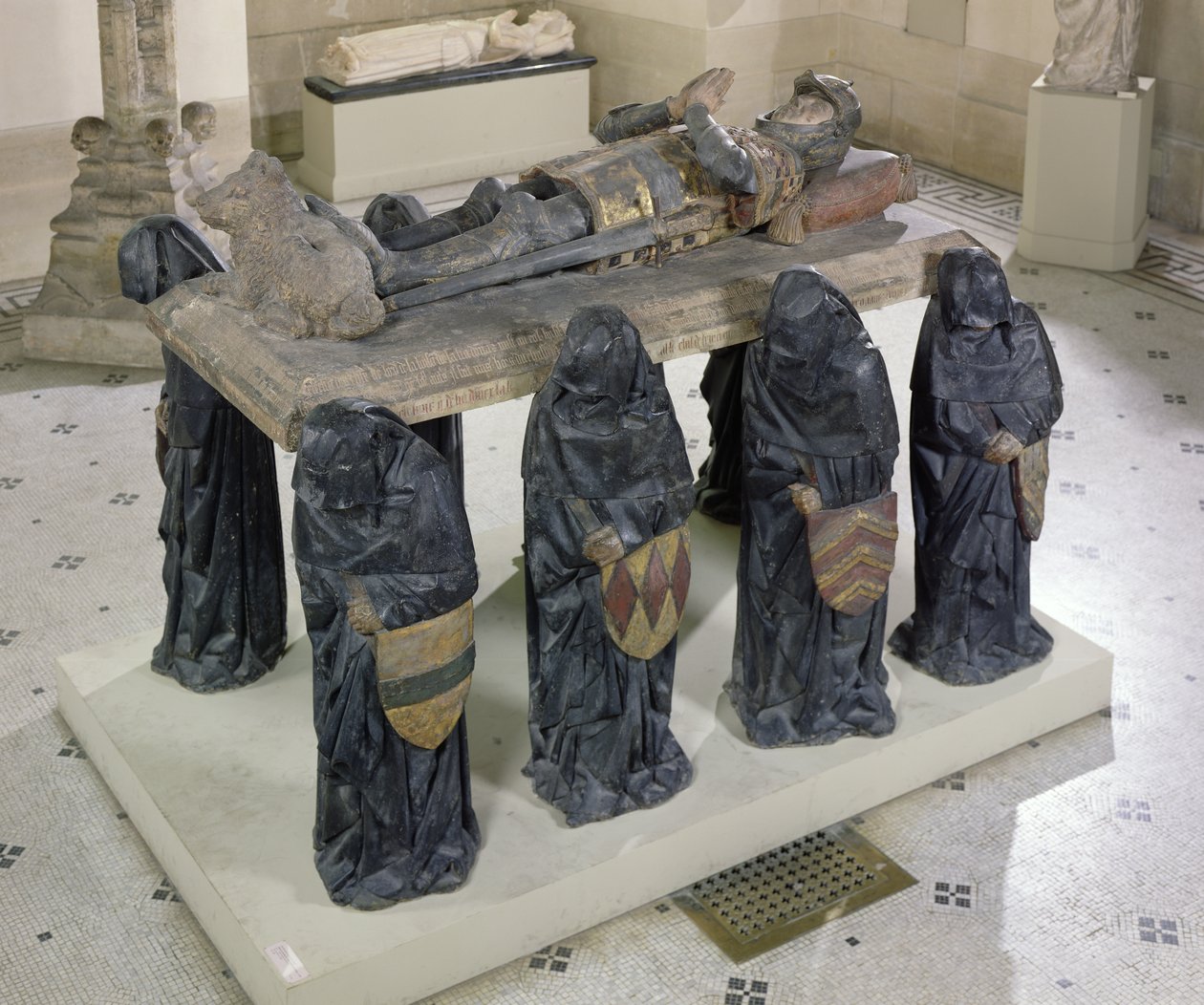 Hrob Philippe Pot (1428-94) z opatství Citeaux, kolem 1480-83 (polychromovaný kámen) (viz také 98041) od Antoine Le Moiturier