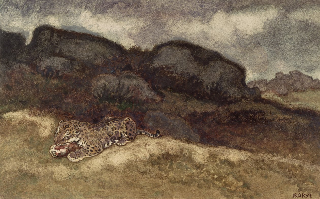 Jaguar požírající svou kořist od Antoine Louis Barye