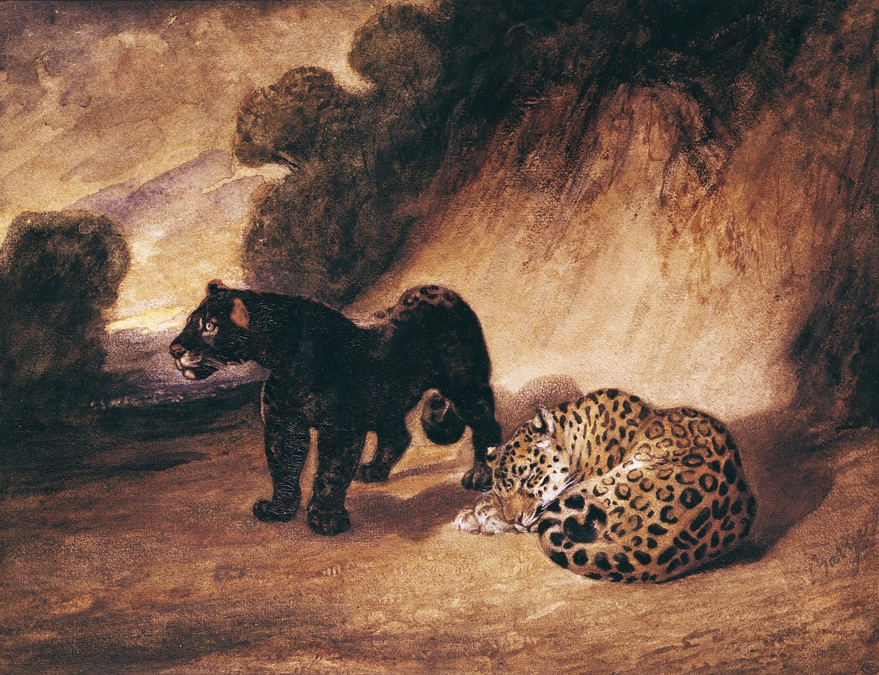Dva Jaguary z Peru od Antoine Louis Barye