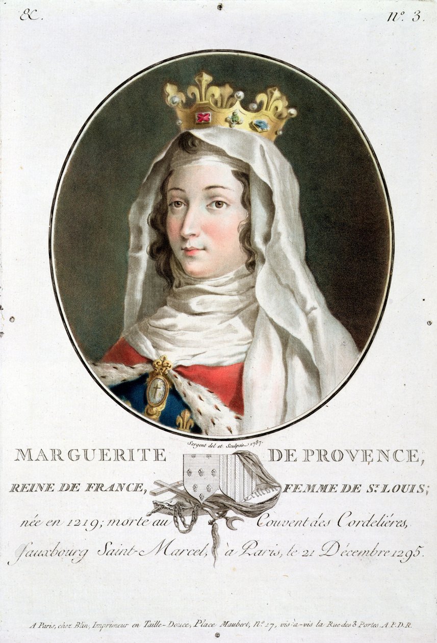 Portrét Marguerite Provence (1219-95), 1787 od Antoine Louis Francois Sergent Marceau