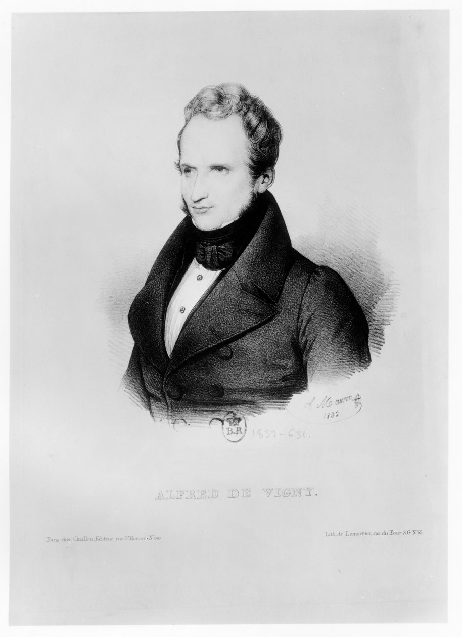 Portrét Alfreda de Vigny, 1832 od Antoine Maurin