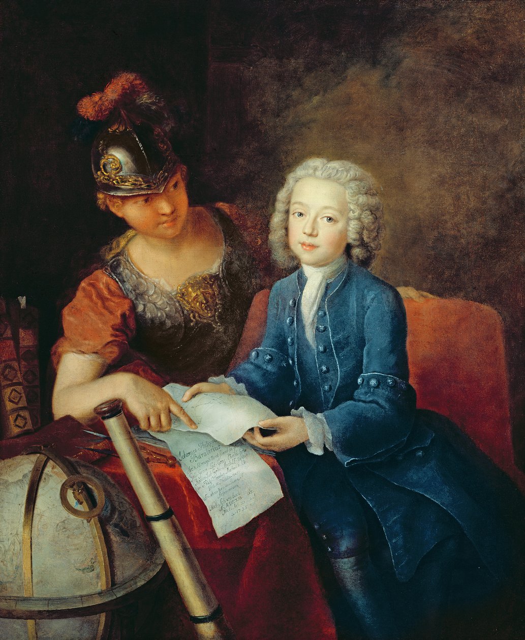 Jean-Philippe Baratier (1721-40) představen Minervě, 1735 od Antoine Pesne