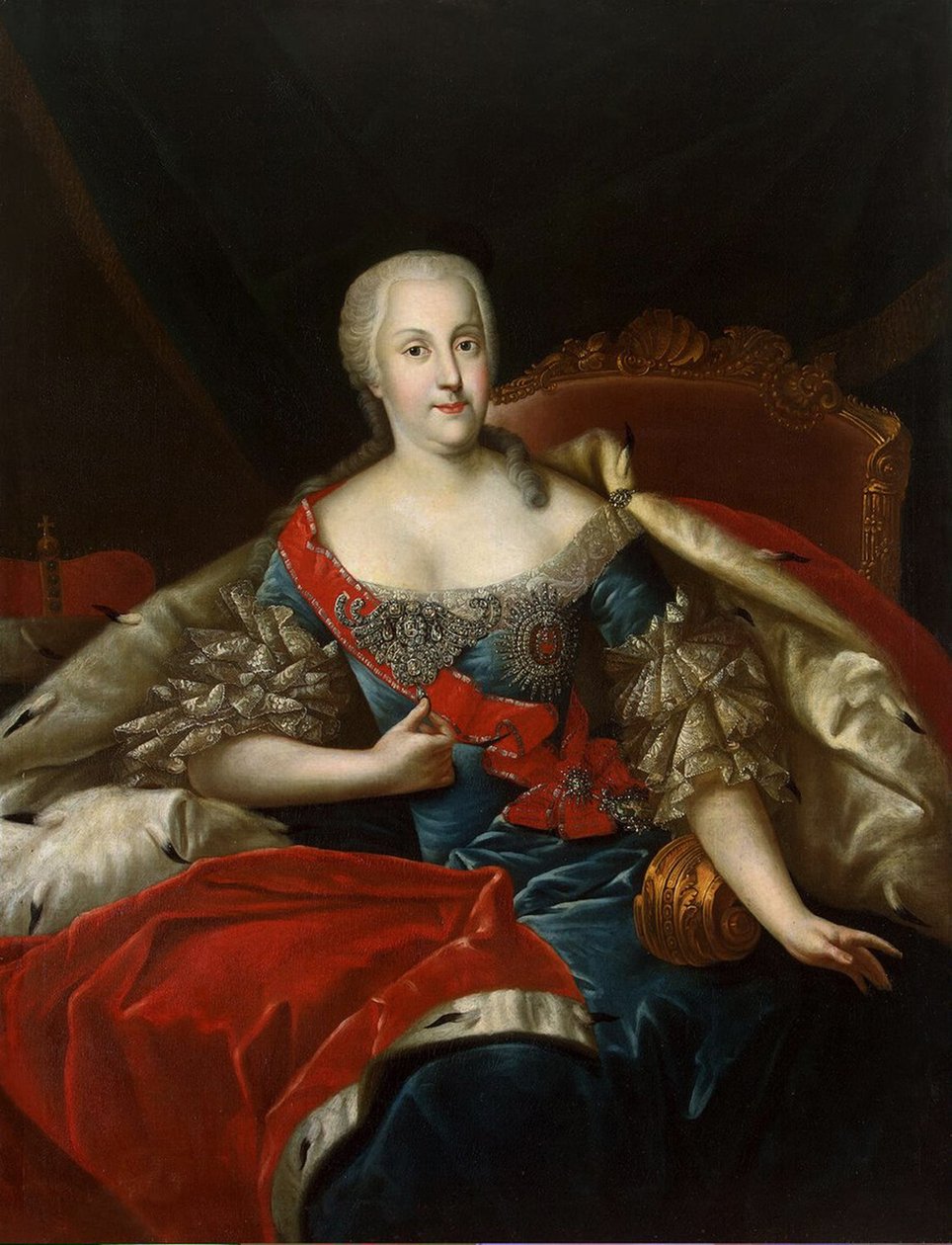 Portrét Johanny-Elizabeth, elektorky z Anhalt-Zerbstu, kolem roku 1746 od Antoine Pesne