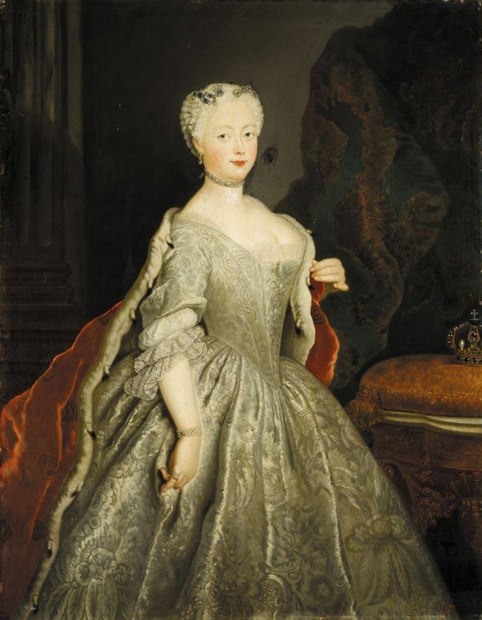 Portrét pruské královny Alžběty Kristiny Brunšvicko-Beverské (1715-1797) od Antoine Pesne