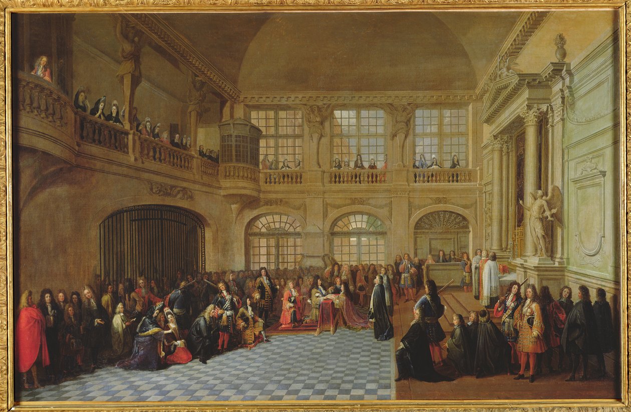 Philippe de Courcillon (1638-1720) markýz z Dangeau přísahal králi Ludvíku XIV. (1638-1715) v roce 1695, konec 17. století od Antoine Pezey