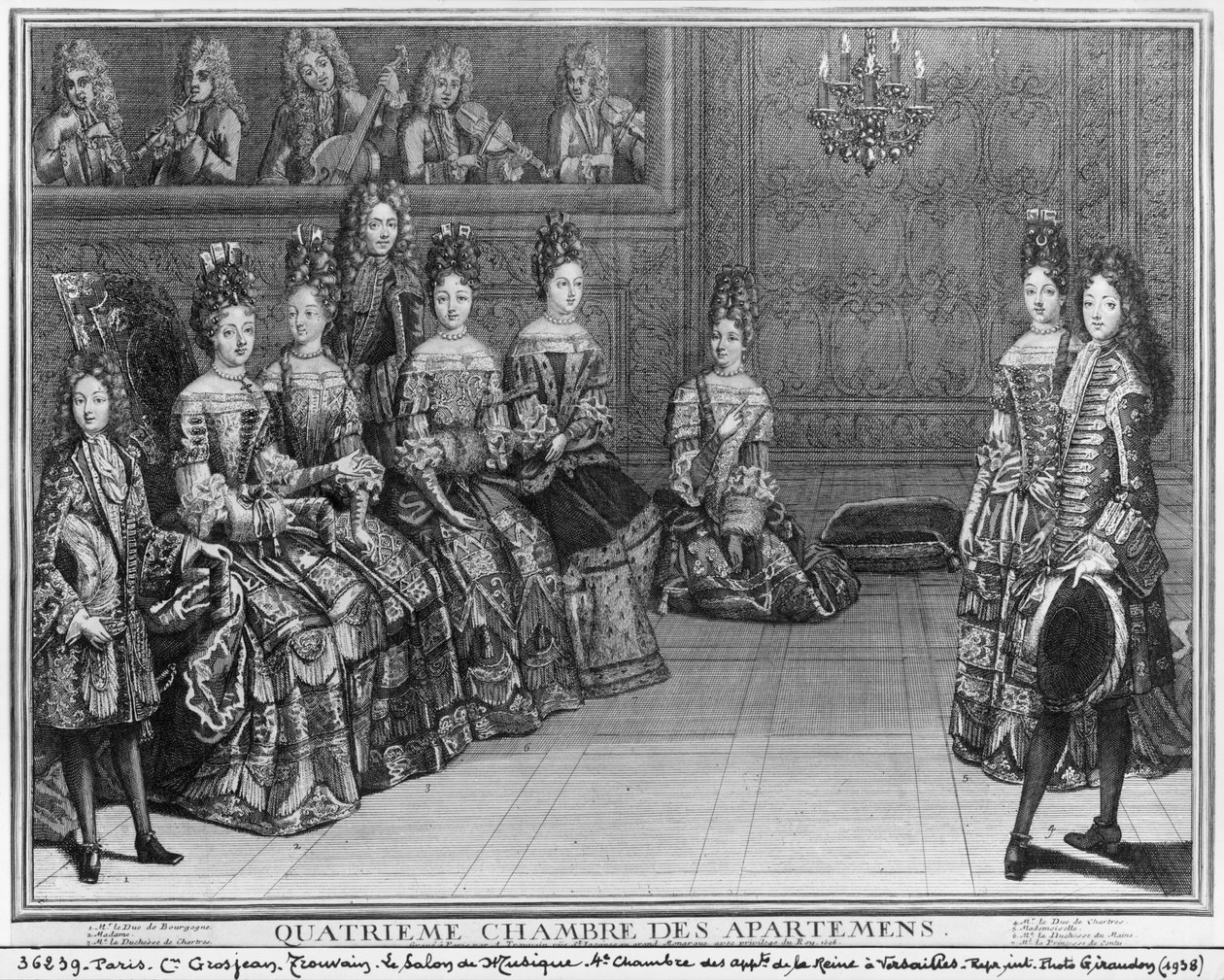 Hudební salon ve Versailles, 1696 od Antoine Trouvain