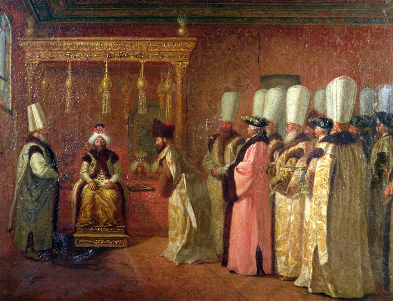 Audience Charlese Graviera (1717-87), hraběte de Vergennes, se sultánem Osmanem III. (1699-1757) v Konstantinopoli, 1755 od Antoine de Favray