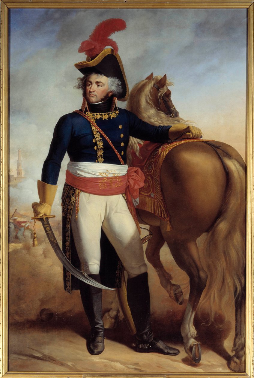 Celovečerní portrét Jeana Baptista Klebera (1753-1800), vrchního velitele armády Orientu, malířství Antoina Ansiauxe (1764-1840). 1804. Versailles, Chateaux de Versailles et de Trianon - Celovečerní portrét Jean Baptiste Kleber (1753-1800) generál v r. od Antoine Ansiaux
