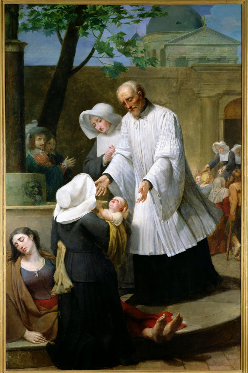 Svatý Vincenc de Paul Pomáhání morem od Antoine Ansiaux