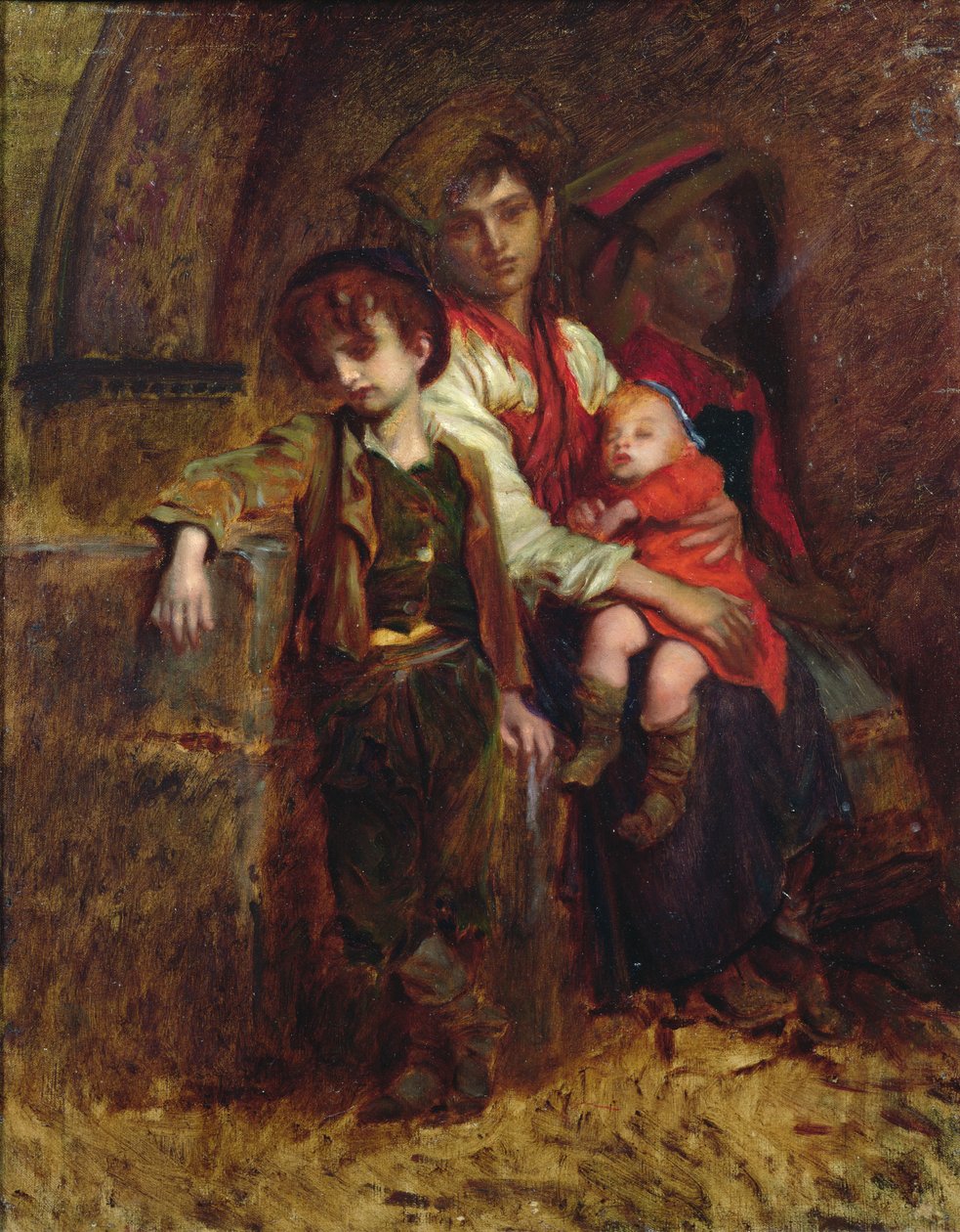 Rodina rolníků od Antoine Auguste Ernest Herbert or Hebert
