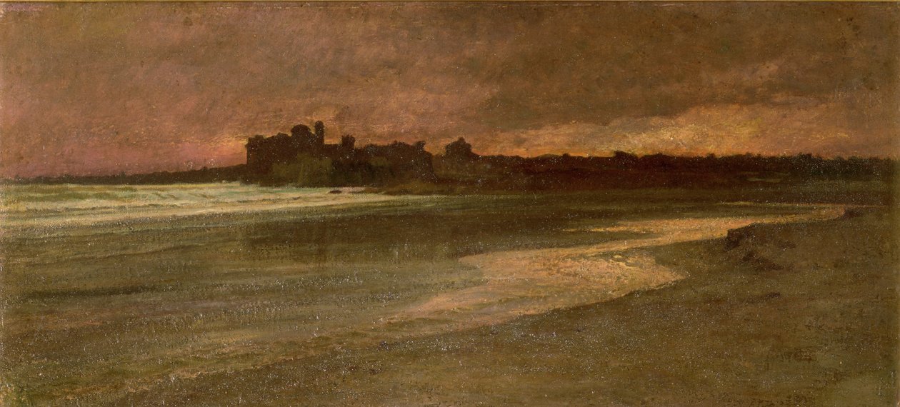 Nettuno, Večer na pláži od Antoine Auguste Ernest Herbert or Hebert