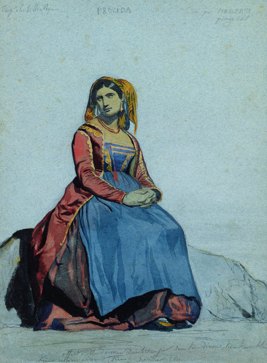 Žena z Procidy, sedící od Antoine Auguste Ernest Herbert or Hebert