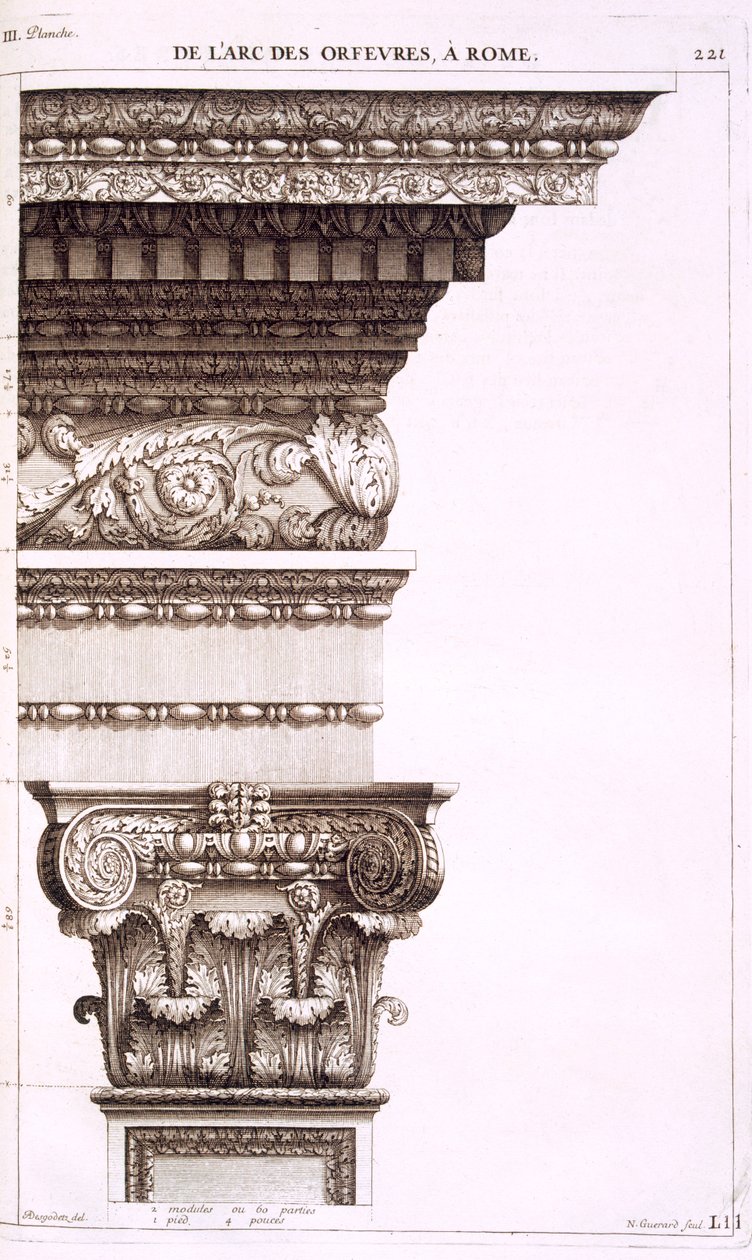 Oblouk zlatníků a stříbrníků, Řím, 1682 od Antoine Babuty Desgodets