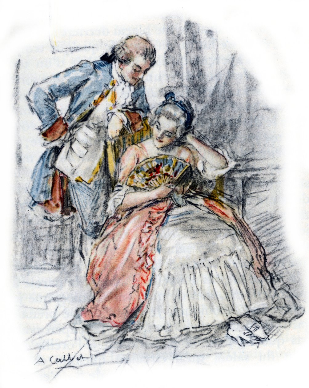 Werther dvořan mademoiselle de B, aby zapomněl na Charlotte od Antoine Calbet