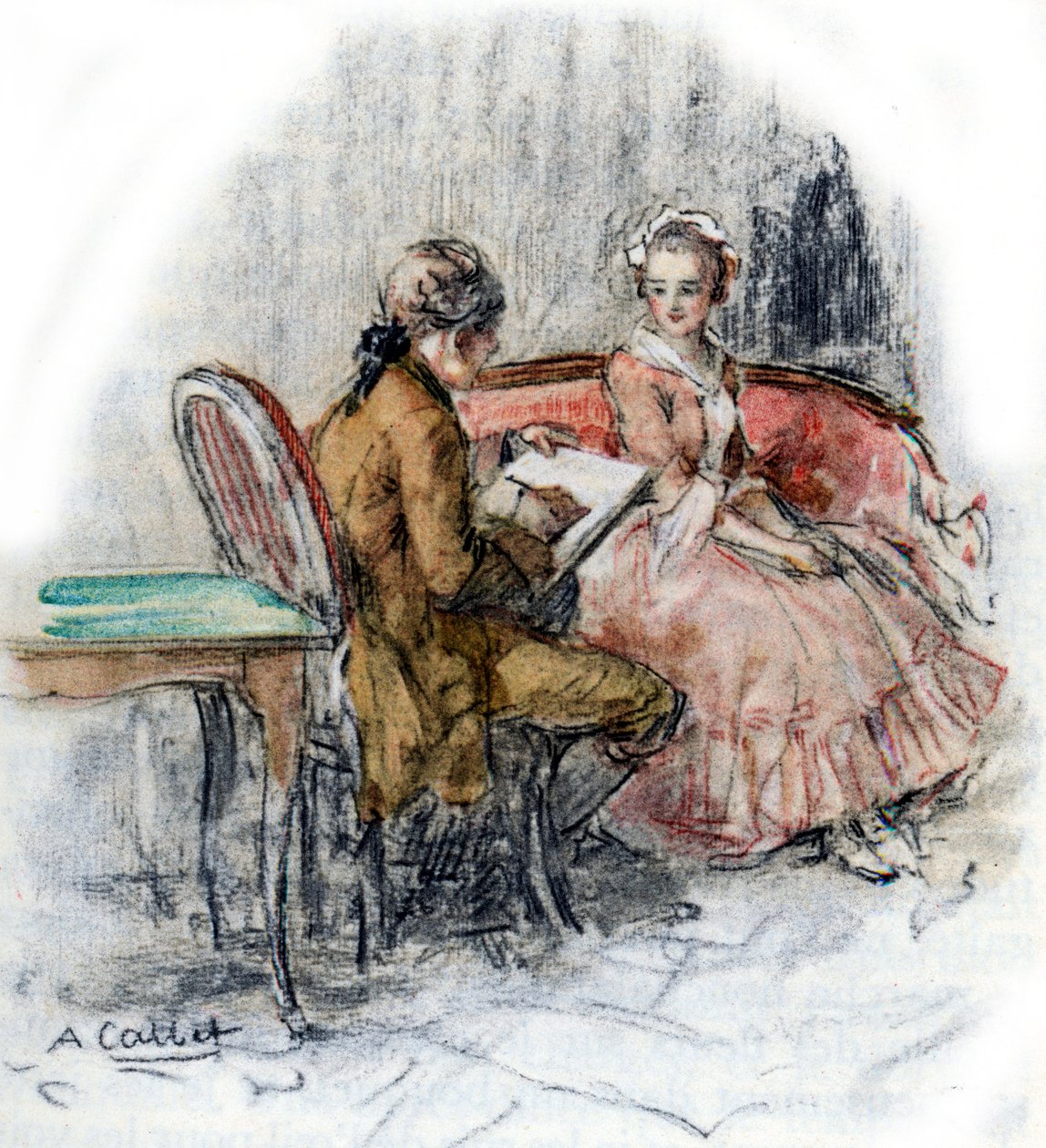 Werther kreslí Charlotte od Antoine Calbet