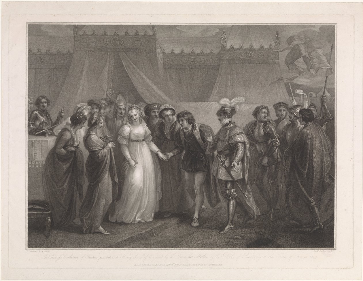 Catherine van Valois a koning Hendrik V van Engeland Princezna Kateřina Francouzská darovala Jindřichovi 5. Anglickému (...) (titul na předmětu) od Antoine Cardon