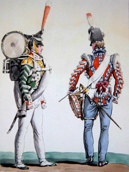 Angličtí a ruští bubeníci (litho) od Antoine Charles Horace Vernet
