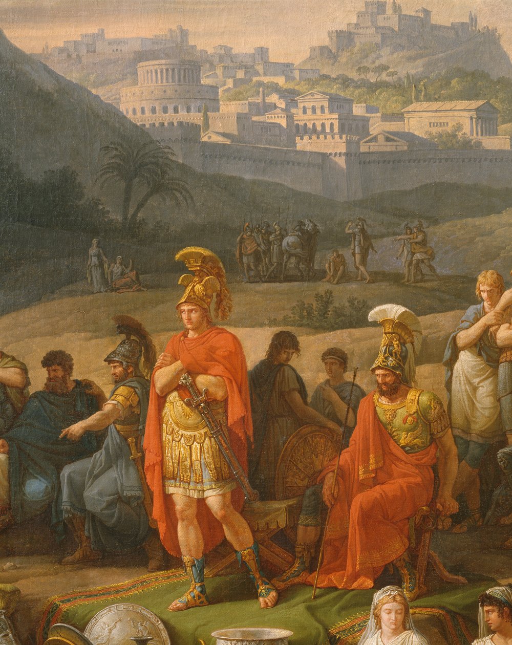 Pohřební hry na počest Patroklesa, detail řeckých hrdinů, cca 1790 olej na plátně viz také 346198 od Antoine Charles Horace Vernet