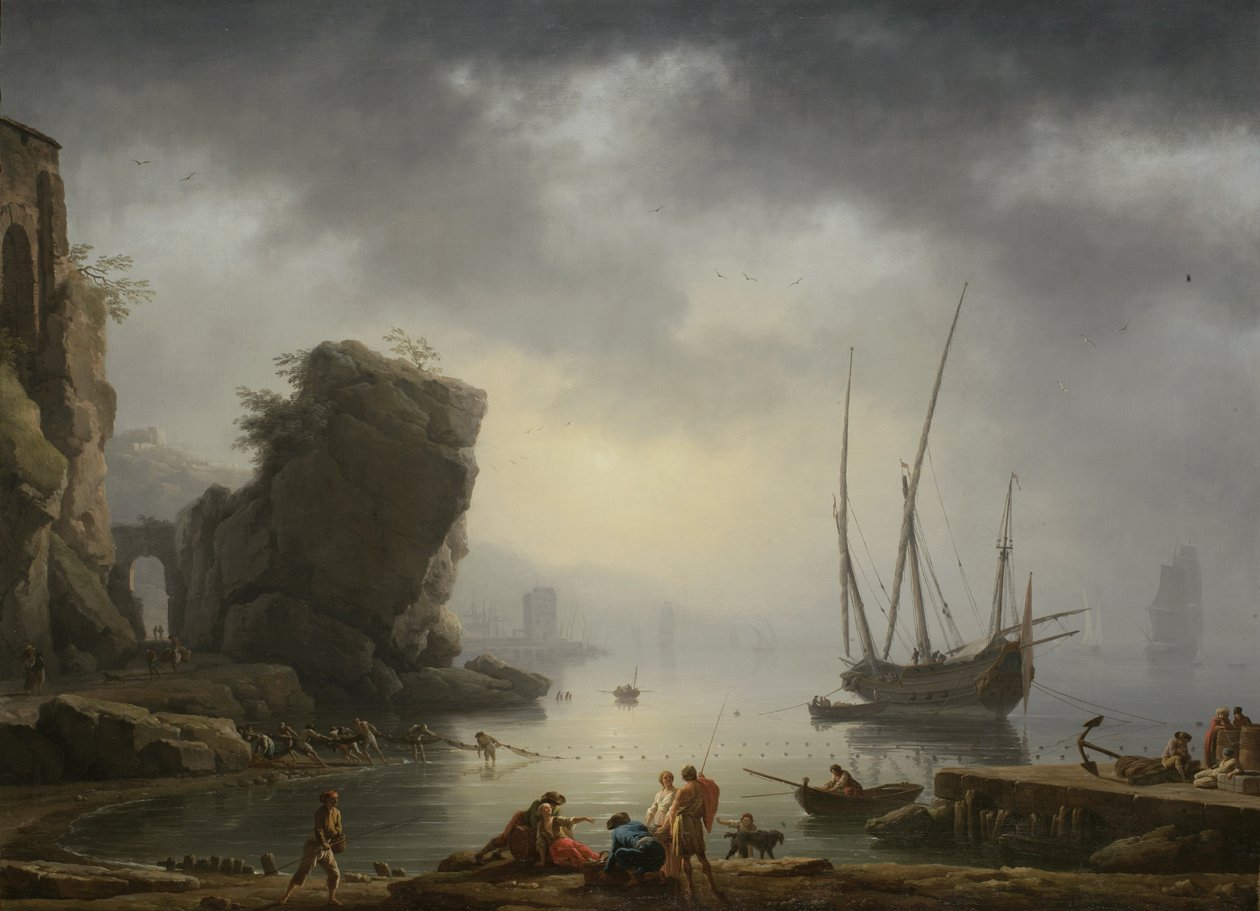Středomořská pobřežní scéna, 1746 od Antoine Charles Horace Vernet