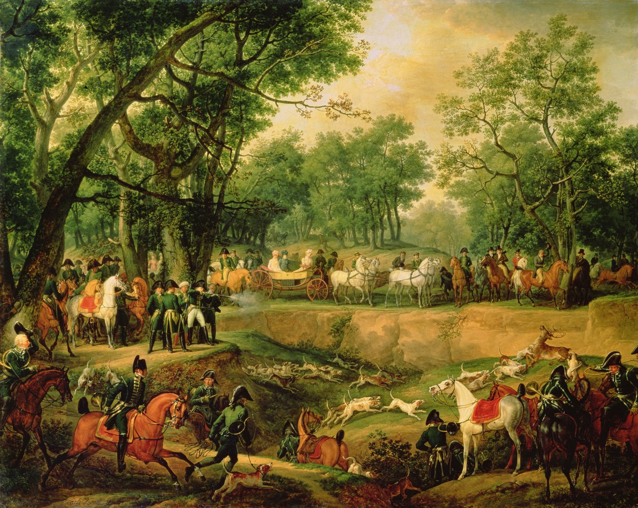 Napoleon na lovu v Compiegne Forest, 1811 od Antoine Charles Horace Vernet