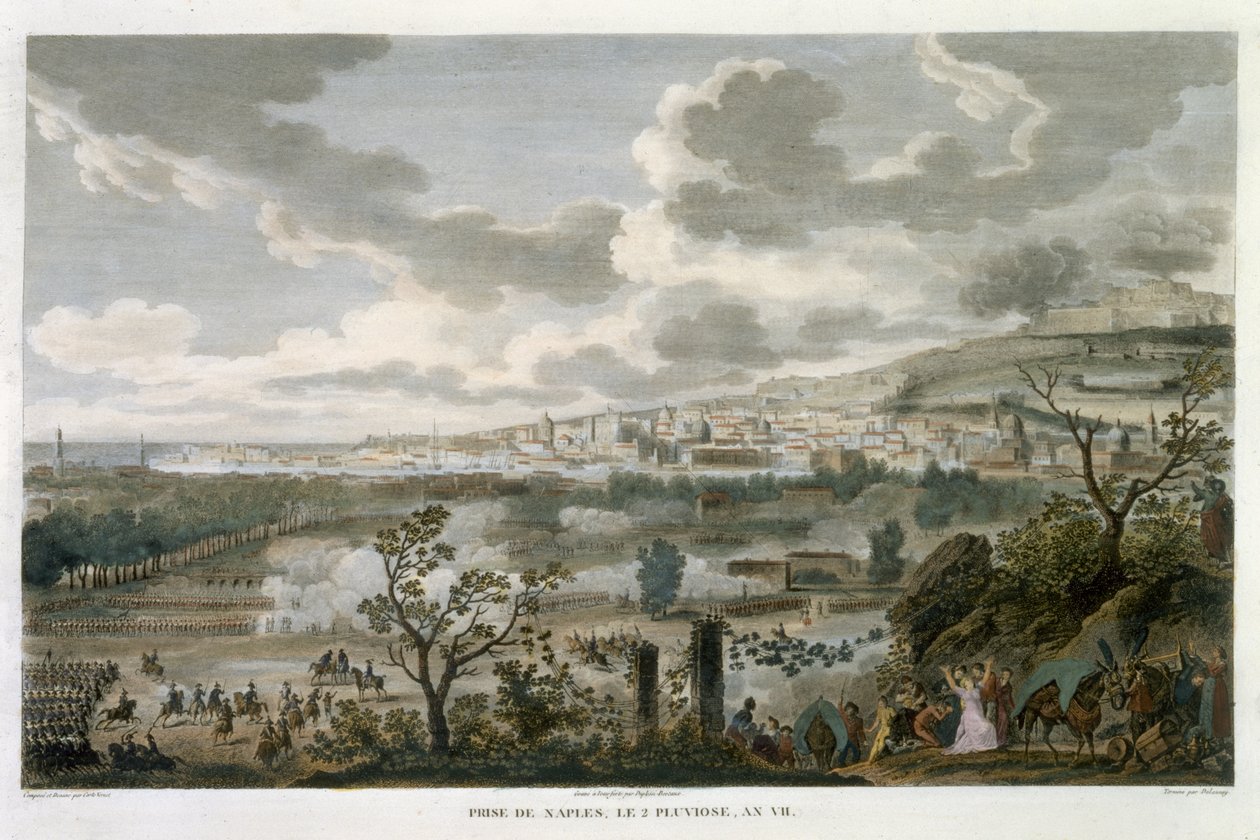 The Capture of Neapol, 2 Pluviose, Year 7 (23. ledna 1799) vyrytý Jean Duplessi-Bertaux (1747-1819) (akvatinta) od Antoine Charles Horace Vernet