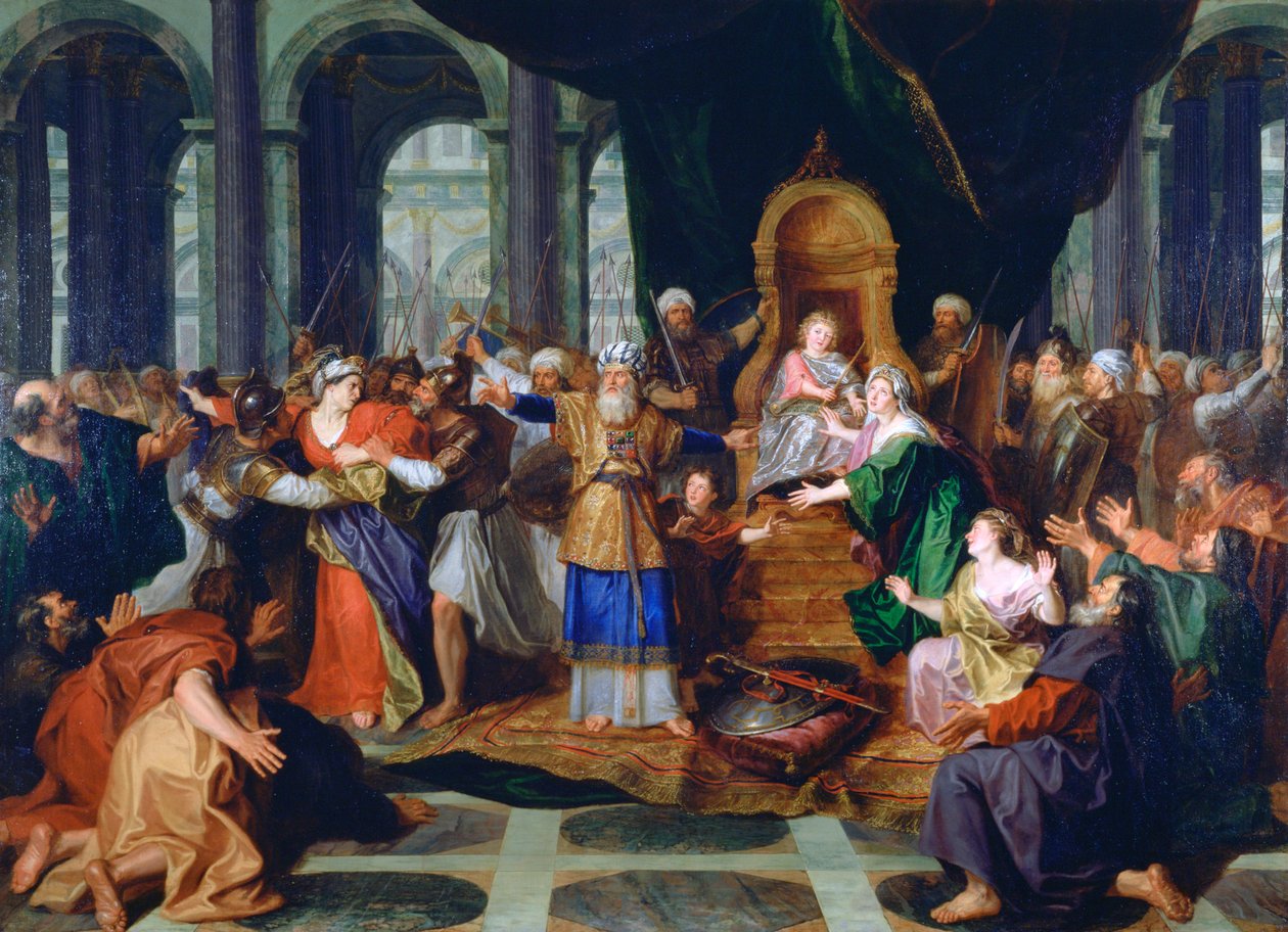Athaliah vyhnaná z chrámu, namalovaná před rokem 1697 od Antoine Coypel