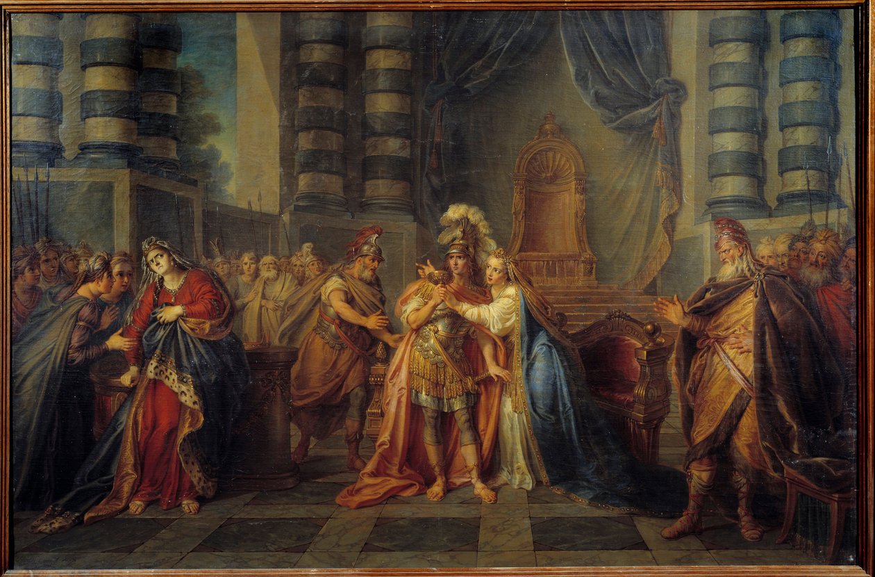 Kleopatra polykající jed Znázornění poslední scény aktu I „“ Rodogun““ od Pierra Corneille. Obraz Charlese Antoina Coypela (1694-1752) 1749 Ne. 1,3x1,95m od Antoine Coypel