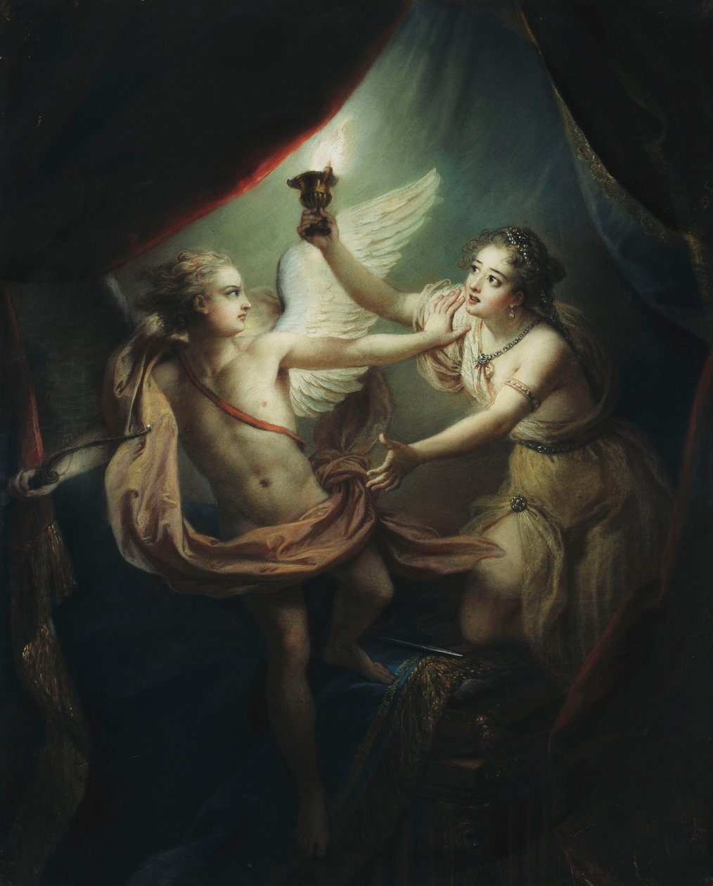 Cupid opouštějící Psyché, 1736 od Antoine Coypel