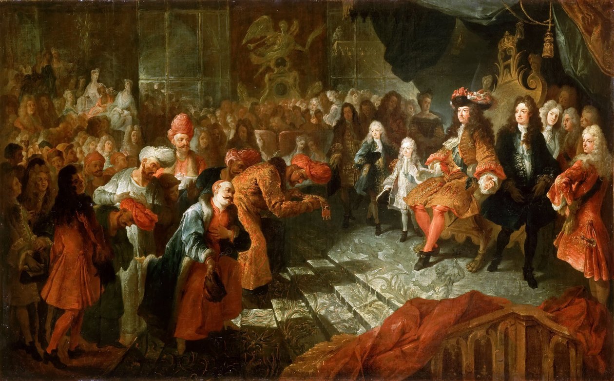 Ludvík XIV. přijímá perského velvyslance v Galerii des Glaces ve Versailles, 19. února 17 od Antoine Coypel