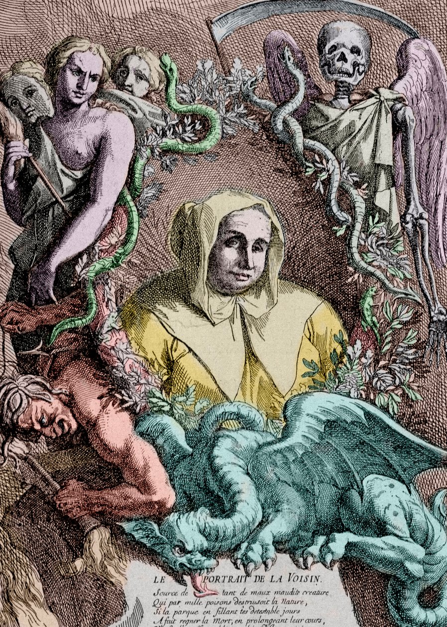 Portrét Catherine Deshayes, A. Coypel (rytina) od Antoine Coypel