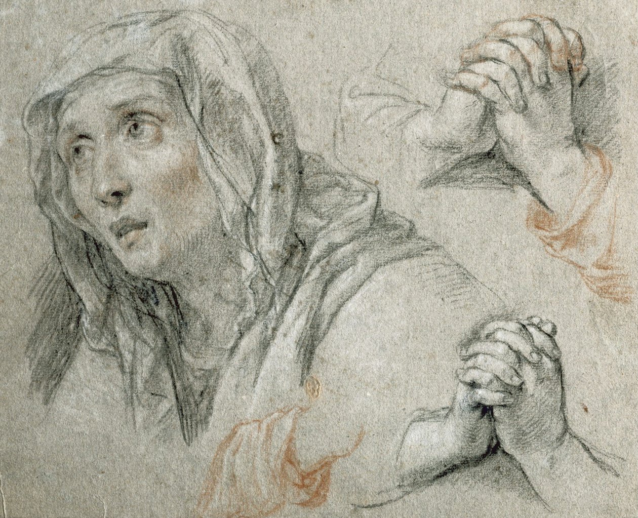 Studie pro postavu Panny Marie od Antoine Coypel