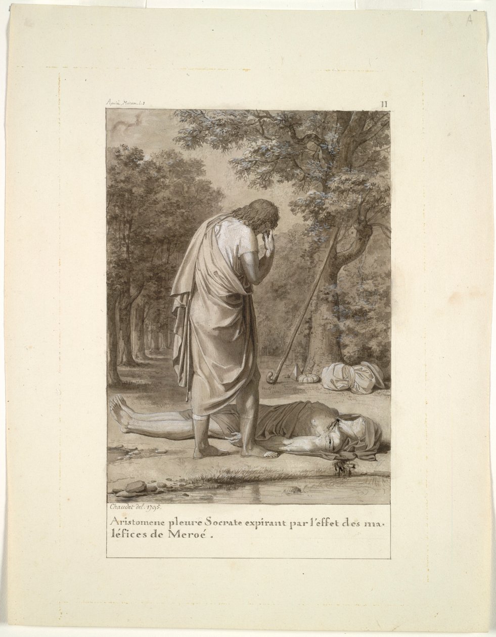 Aristomenes truchlí nad Sokratovou smrtí z očarování Meroë...Zlatý osel, 1795. od Antoine Denis Chaudet