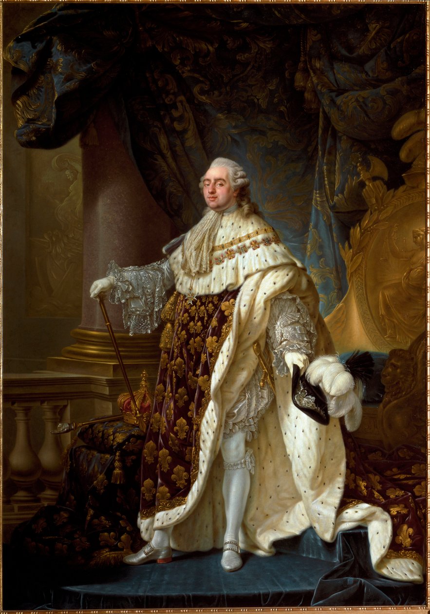Portrét Ludvíka XVI. s korunovačními šaty, kolem roku 1781 (olej na plátně) od Antoine François Callet