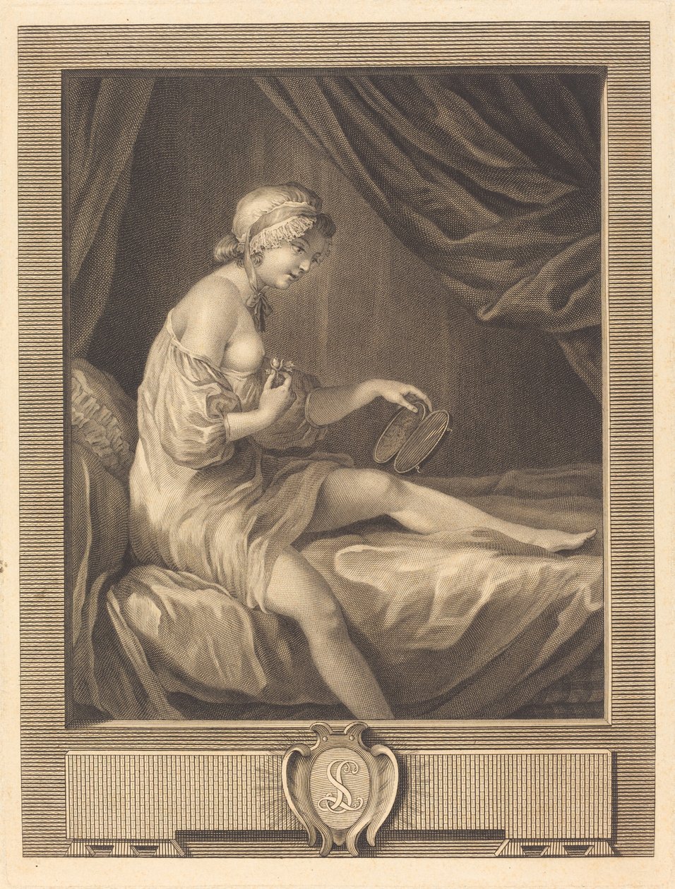 Srovnání Rosebud od Antoine Francois Dennel after Gabriel Jacques de Saint Aubin