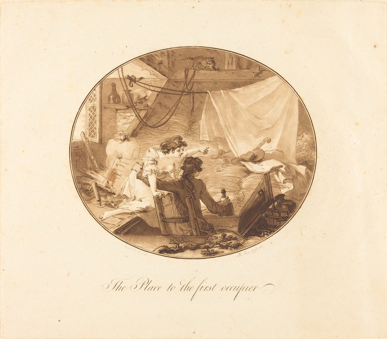 Místo pro prvního okupanta od Antoine François Sergent after Augustin de Saint Aubin