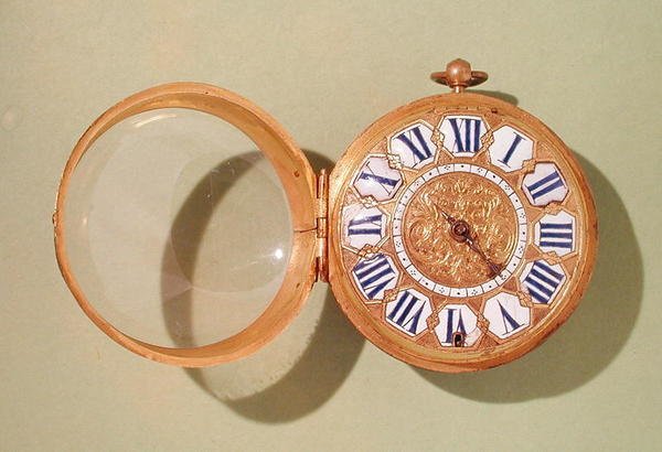 Hodinky, cca 1685 (zlacená mosaz a smalt) od Antoine Gaudron