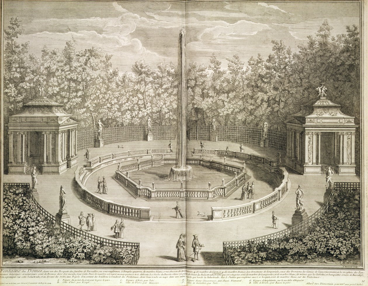 Fountain of the Domes, Versailles, kolem roku 1715 (lept) od Antoine Herriset