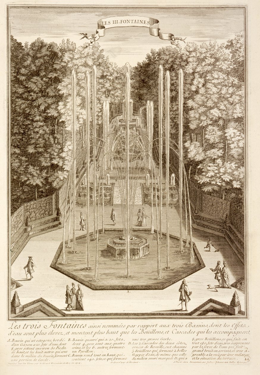 Tři fontány, Versailles, 1714 od Antoine Herriset