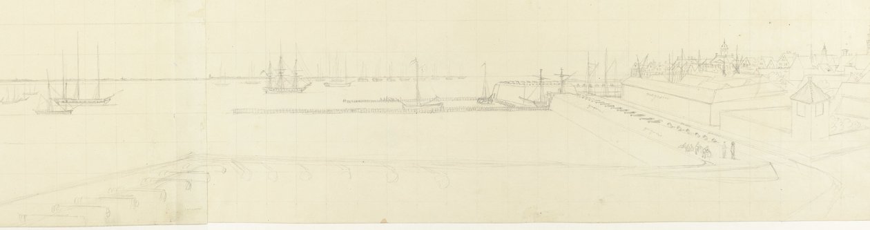 Pohled na Vlissingen roadstead od Antoine Ignace Melling